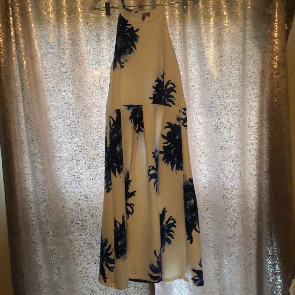 White and Blue Floral Dress